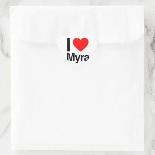 ik hou van myra hart sticker (Tas)