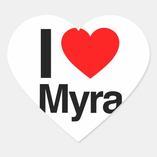 ik hou van myra hart sticker (Voorkant)