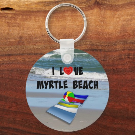 Ik hou van Myrtle Beach Sleutelhanger (Voorkant)