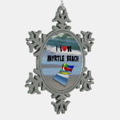 Ik hou van Myrtle Beach Tin Sneeuwvlok Ornament (Links)