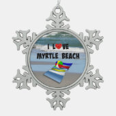 Ik hou van Myrtle Beach Tin Sneeuwvlok Ornament (Voorkant)