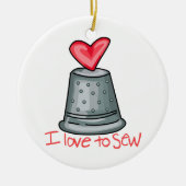 Ik hou van naaien keramisch ornament (Voorkant)