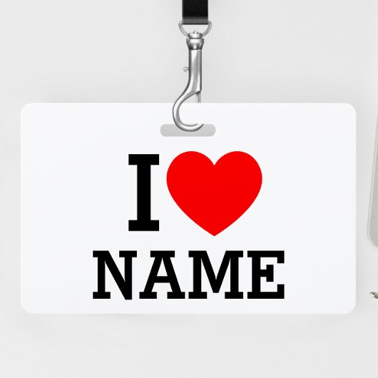 Ik hou van naam badge