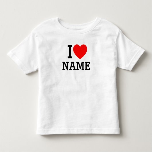 Ik hou van naam kinder shirts (Voorkant)