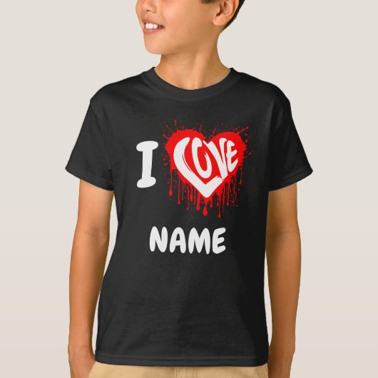 IK HOU VAN NAAM OP MAAT T-SHIRT (Voorkant)
