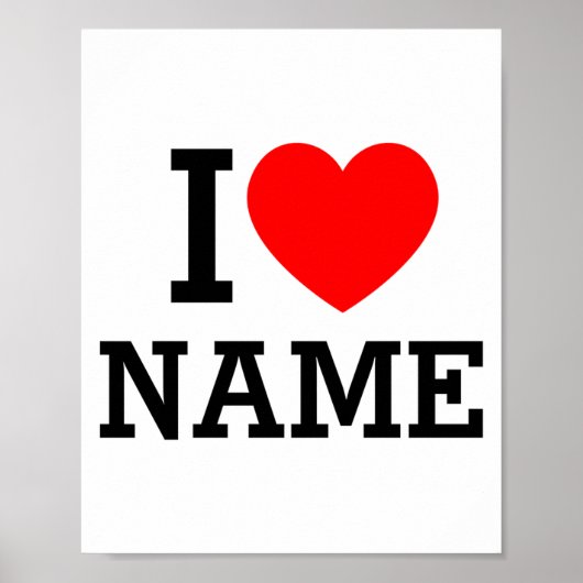 Ik Hou Van Naam T Shirt Poster (Voorkant)