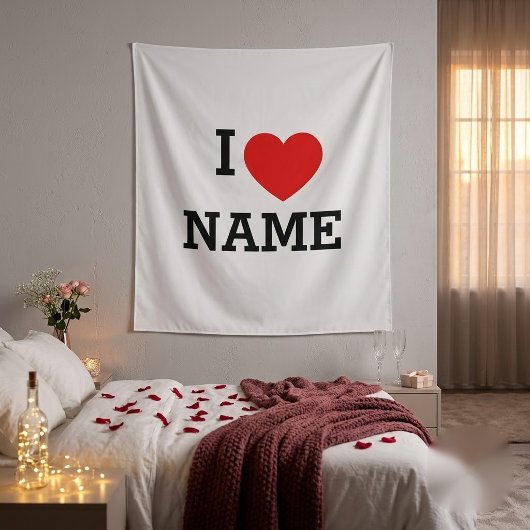 Ik hou van naam wandkleed