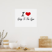 Ik hou van naar de gym gaan poster (Keuken)