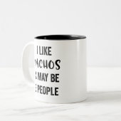 Ik hou van Nachos en misschien 3 mensen Tweekleurige Koffiemok (Voorkant links)