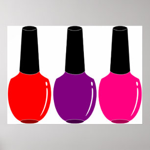 Ik hou van Nail Poolse Rode Roze Paarse Nail Pools Poster