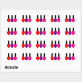 Ik hou van Nail Poolse Rode Roze Paarse Nail Pools Ronde Sticker (Vel)
