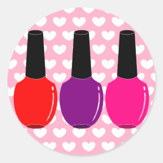Ik hou van Nail Poolse Rode Roze Paarse Nail Pools Ronde Sticker