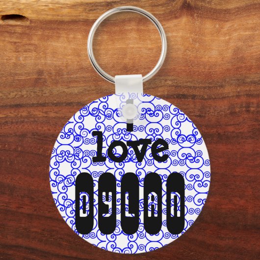 Ik hou van *name sleutelhanger (Voorkant)