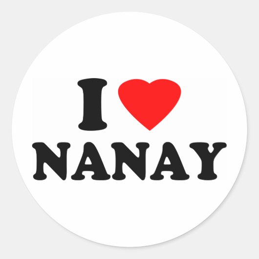 Ik hou van Nanay Ronde Sticker (Voorkant)