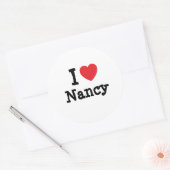 Ik hou van Nancy hart T-Shirt Ronde Sticker (Envelop)