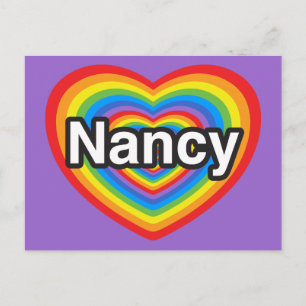 Ik hou van Nancy. Ik hou van je Nancy. Hart Briefkaart