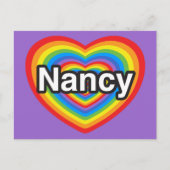 Ik hou van Nancy. Ik hou van je Nancy. Hart Briefkaart (Voorkant)