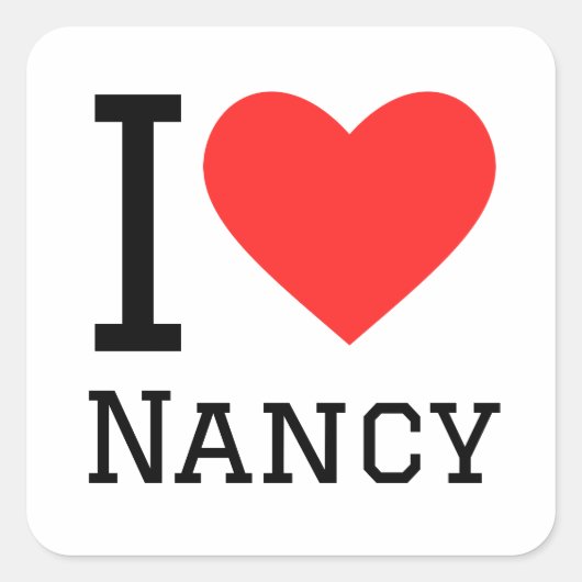 Ik hou van Nancy Vierkante Sticker (Voorkant)