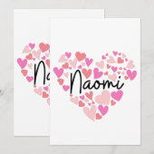 Ik hou van Naomi Bedankkaart (Voorkant / Achterkant)