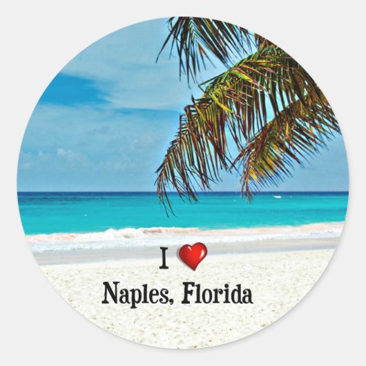 Ik hou van Napels, Florida Ronde Sticker (Voorkant)
