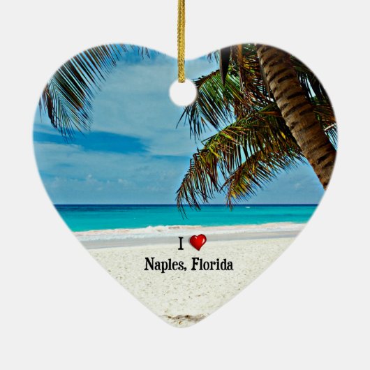 Ik hou van Napels, Florida, tropisch landschap ker Keramisch Ornament (Achterkant)