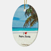Ik hou van Napels, Florida, tropisch landschap Keramisch Ornament (Links)