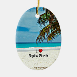 Ik hou van Napels, Florida, tropisch landschap Keramisch Ornament