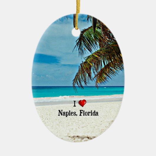 Ik hou van Napels, Florida, tropisch landschap Keramisch Ornament (Voorkant)