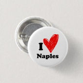 Ik hou van Napels Ronde Button 3,2 Cm (Voorkant /achterkant)