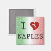 Ik hou van Napels Vintage Italiaans Magneet (Voorkant / Achterkant)