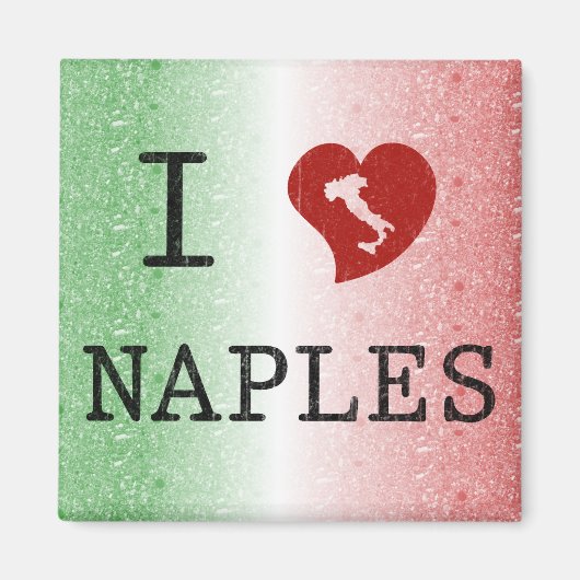 Ik hou van Napels Vintage Italiaans Magneet (Voorkant)