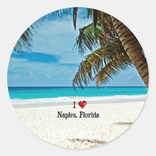 Ik hou van Naples, Florida Ronde Sticker