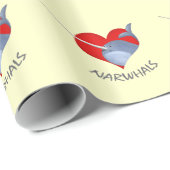Ik hou van Narwhals Cadeaupapier (Rol Hoek)