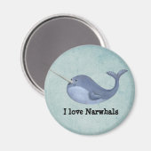 Ik hou van Narwhals Magneet (Voorkant / Achterkant)