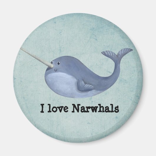 Ik hou van Narwhals Magneet (Voorkant)