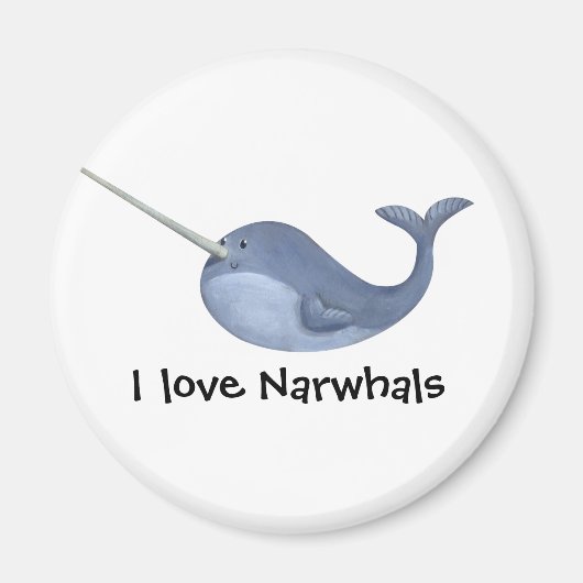 Ik hou van Narwhals Magneet (Voorkant)
