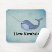 Ik hou van Narwhals Muismat (Met muis)