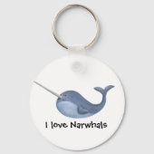 Ik hou van Narwhals Sleutelhanger (Voorkant)