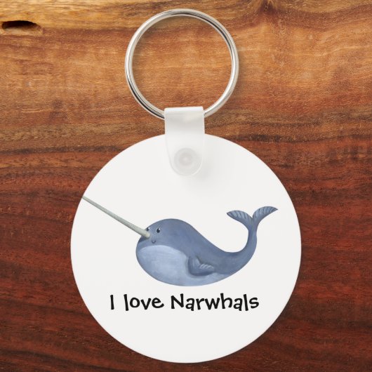 Ik hou van Narwhals Sleutelhanger (Voorkant)