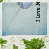 Ik hou van Narwhals Theedoek (Gevouwen)