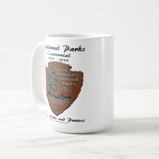 Ik hou van National Parks Centennial Art Print Koffiemok (Voorkant links)