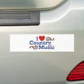 Ik hou van nationale muziek bumpersticker (Op auto)