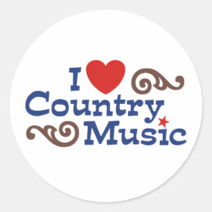Ik hou van nationale muziek ronde sticker