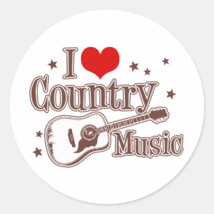Ik hou van nationale muziek ronde sticker