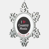 Ik hou van nationale muziek tin sneeuwvlok ornament (Rechts)