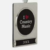 Ik hou van nationale muziek verzilverd banner ornament (Rechts)