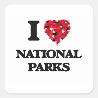 Ik hou van nationale parken vierkante sticker