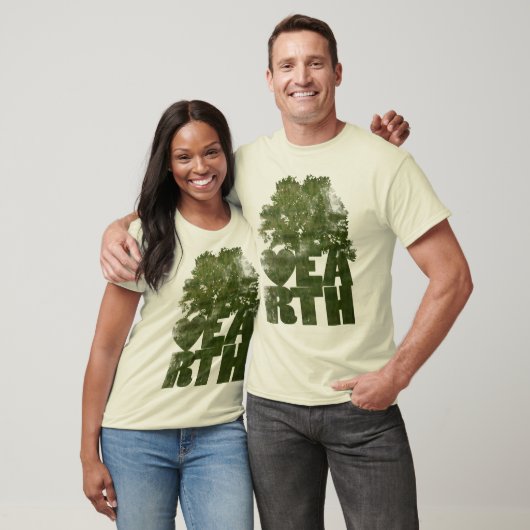 Ik hou van natte aarde palmblad t-shirt (Unisex)