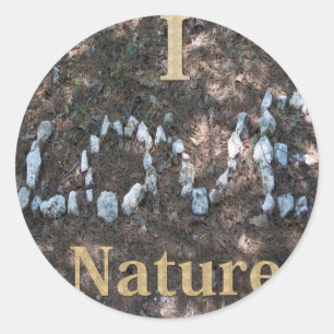 Ik hou van Nature Apparel en Cadeaus Ronde Sticker