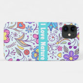Ik hou van Natuur typografie kunst Case-Mate iPhone Case (Achterkant (horizontaal))